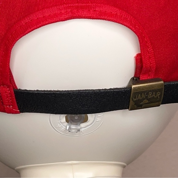 Vintage Red Hat Cap Adult Jan Bar Made In USA Adjustable Fit - Picture 7 of 10